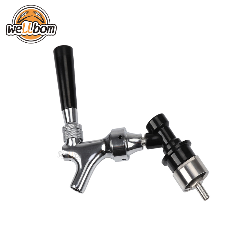 New Polished Chrome Beer Tap Faucet with ball lock Quick Disconnect and